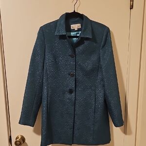 Elliott Lauren Teal Textured Blazer Coat